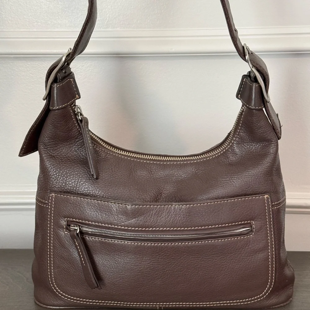 Liz Claiborne Brown Leather Shoulder Handbag